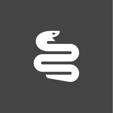 Modern, minimalist tarzı düz eğilim logo simgesinde yılan
