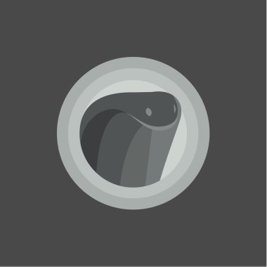 Yılan Kobra hayvana düz çizimde tek renkli modern eğilimler logosu