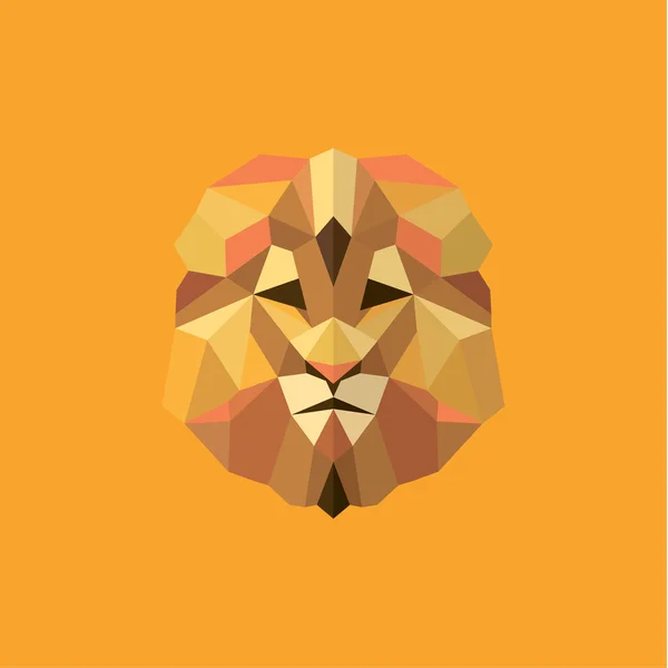 Löwe goldene orange Mähne Low-Poly-Stil des modernen Designs Illustration — Stockfoto