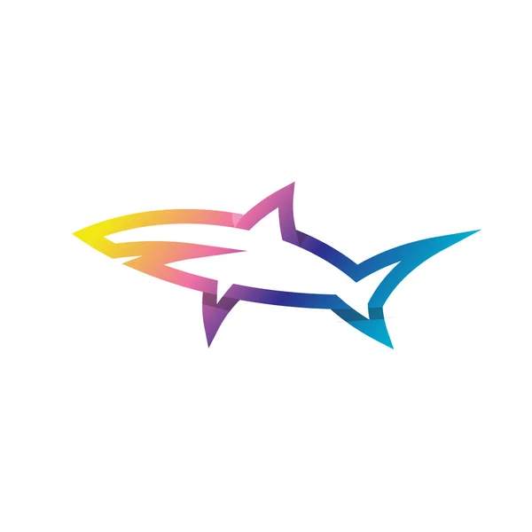 Logotipo lineal de tiburón Estilo moderno de las últimas tendencias Gradiente Logotipos e ilustraciones peces animales — Foto de Stock
