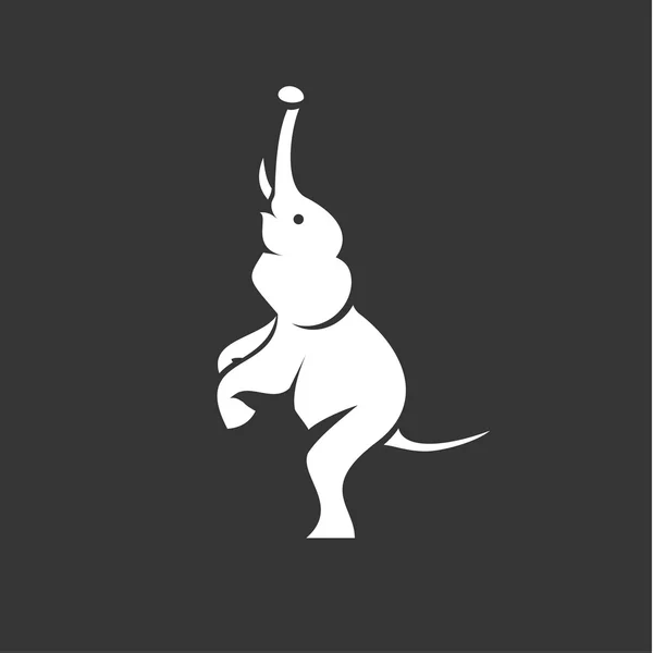 Olifant dierlijke monochroom logo symbool met een minimaal aantal onderdelen, vlakke stijl ontwerp — Stockfoto