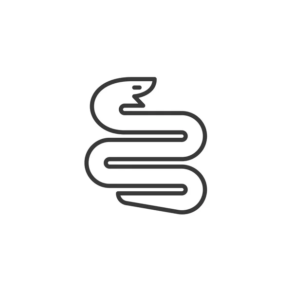 Symbole de serpent tordu dans la forme géométrique illustration de signe de journal minimaliste — Photo