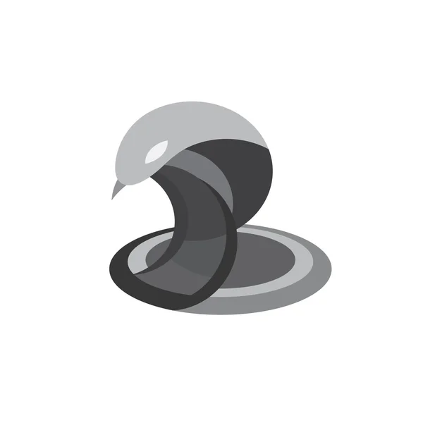 Cobra slang illustratie reptiel plat op de meetkundige constructie van modern design — Stockfoto
