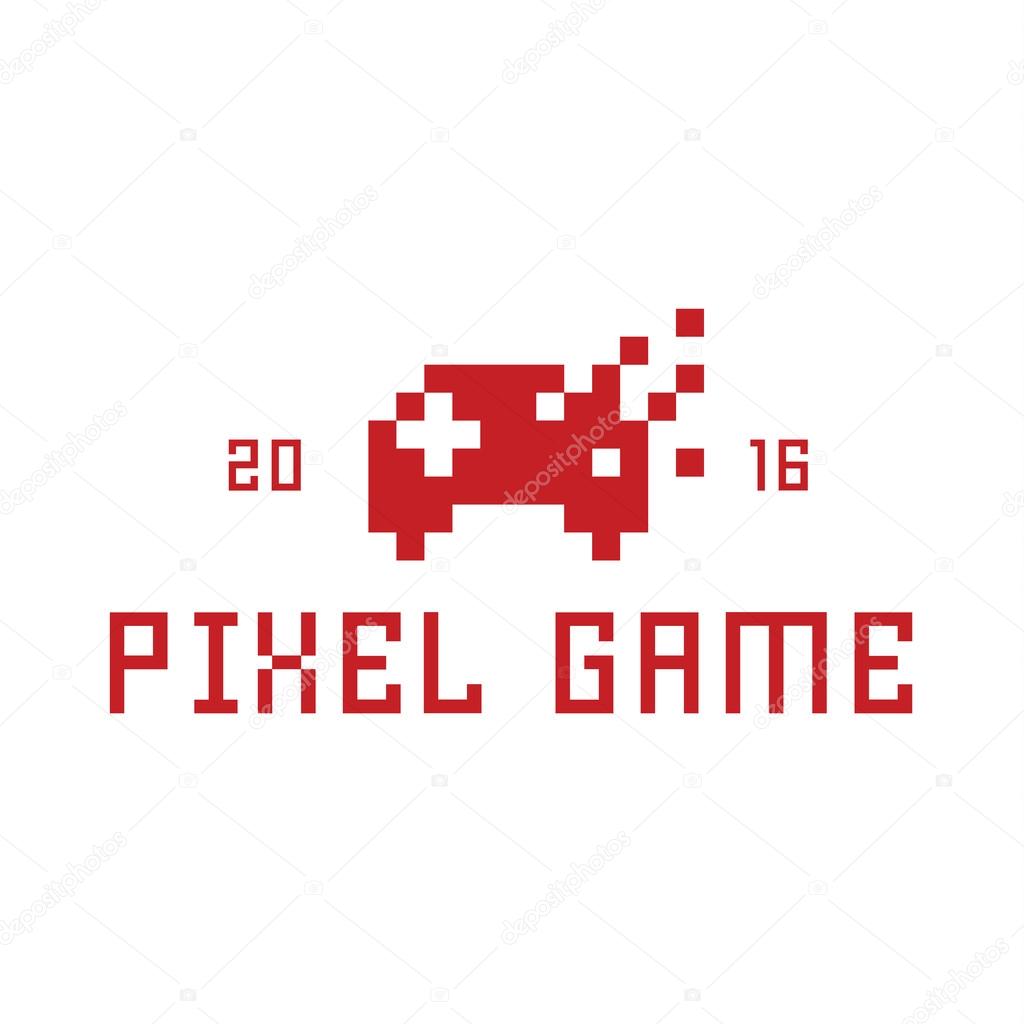 Pixel game joystick as a  vector illustration flat style