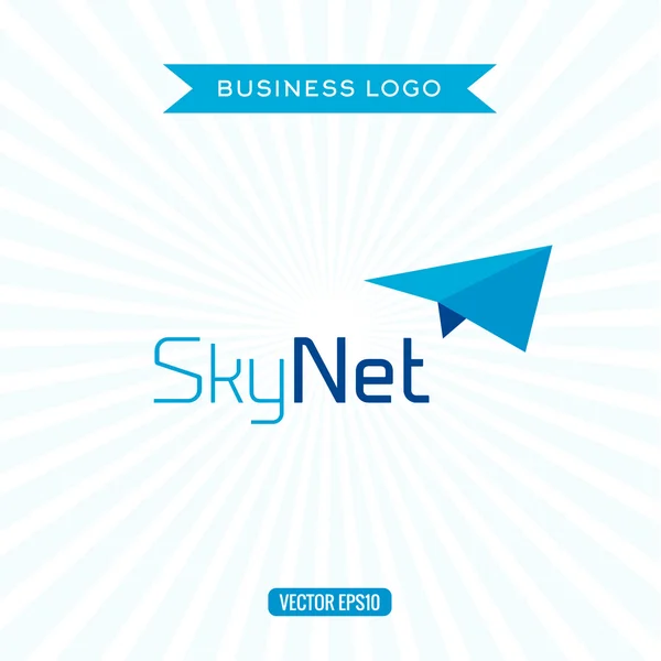 Business logo flat airplane, vector illustration