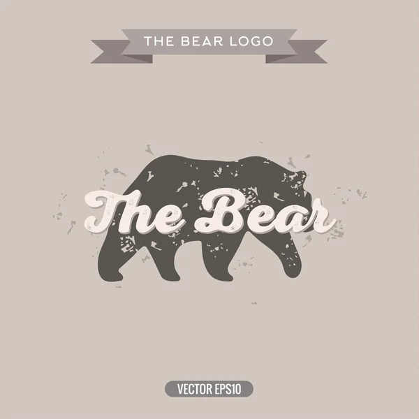 El logotipo de la tendencia Bear Vintage con efectos Rasguños, Vector — Vector de stock