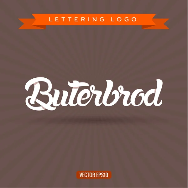 Buterbrod, text lettering logo, vector illustration — Stock Vector