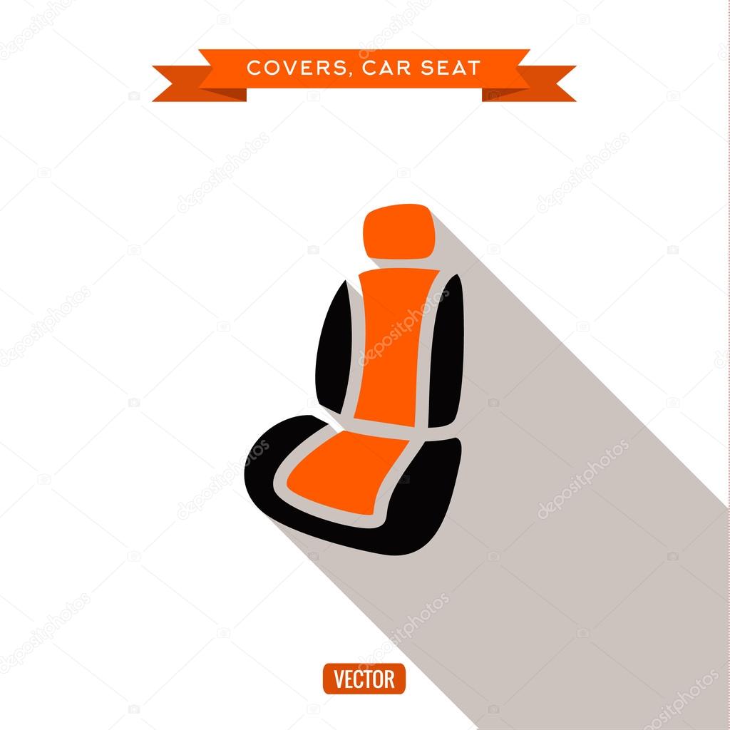 Covers and car seats for the car, vector illustration flat