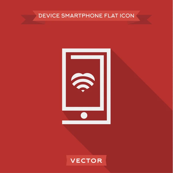 Smartphone byt kontury s designem vektorové ikony logo srdce — Stockový vektor