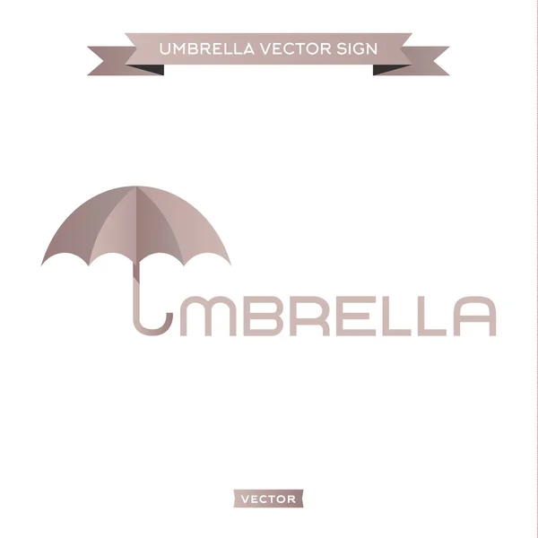 Logo umbrella, the letter U in a pen icon vector illustration trendy style — ストックベクタ