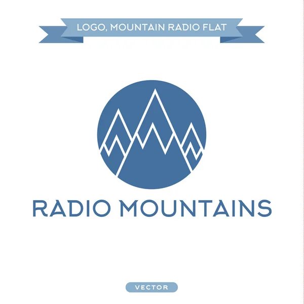 Radio signals, scale mountains, vector icon flat style — Wektor stockowy