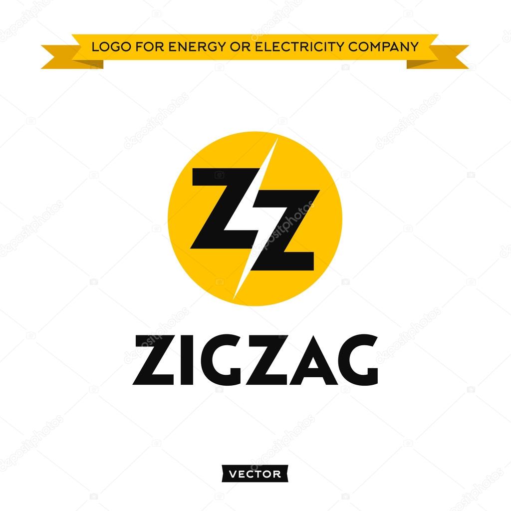 Logo for electricity energy company, lightning and two letters Z