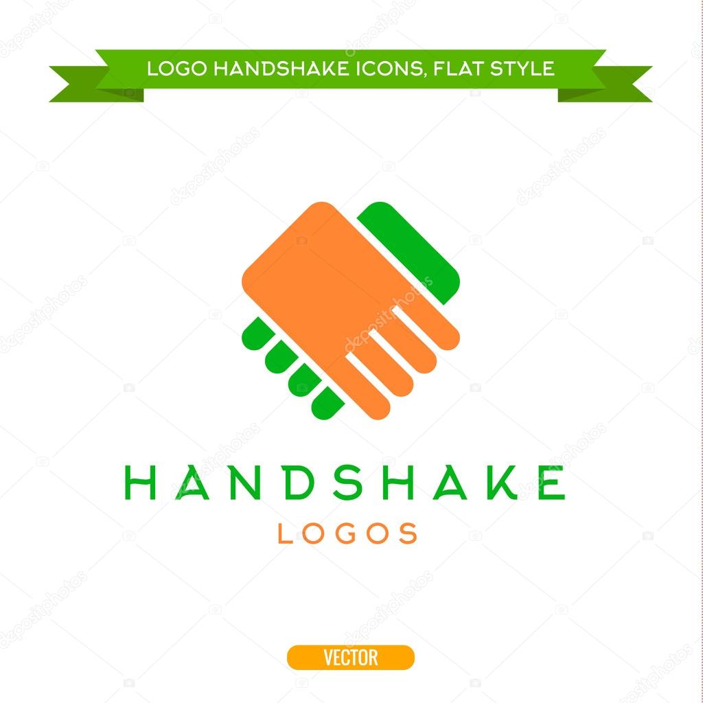 Abstract logo vector handshake flat style icons