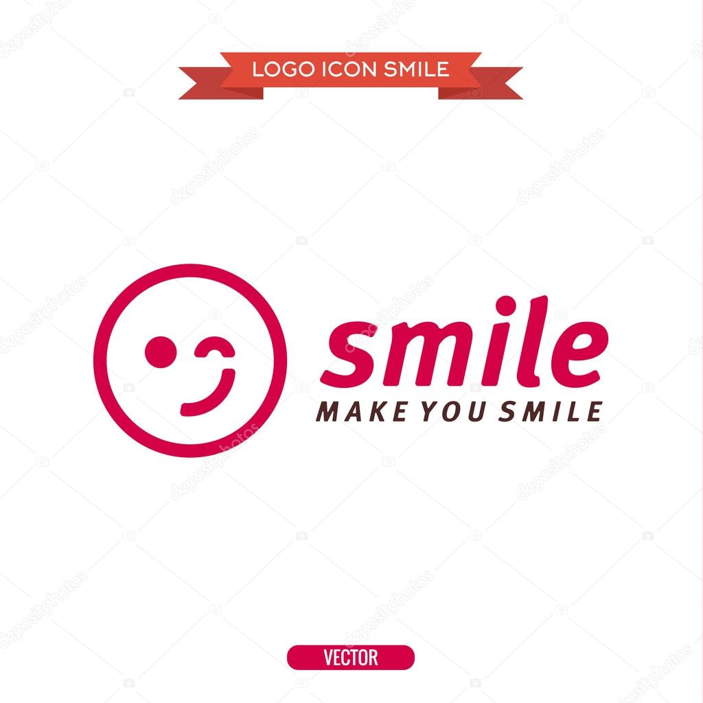 Logo winking smiley icons vector illustrations flats