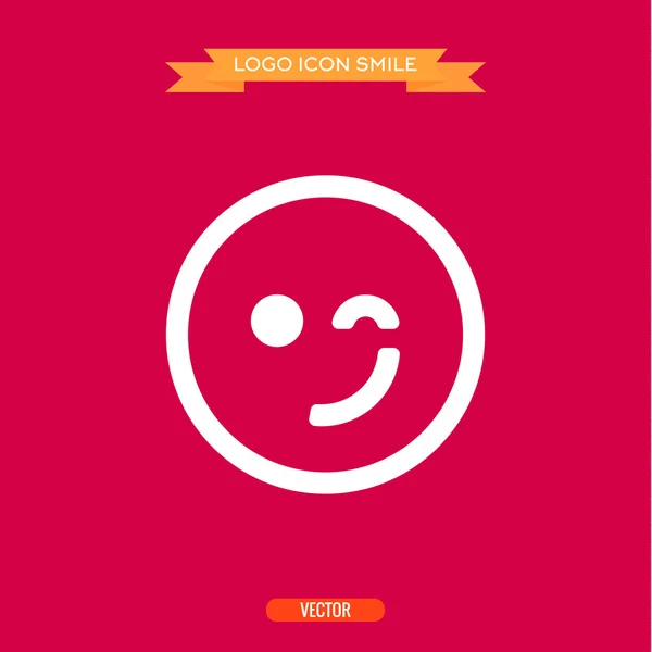 Logo winking smile icons vector illustration of a flat — ストックベクタ