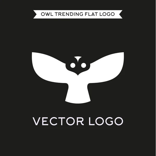 Logo owls in flat style, illustration — Stock Vector