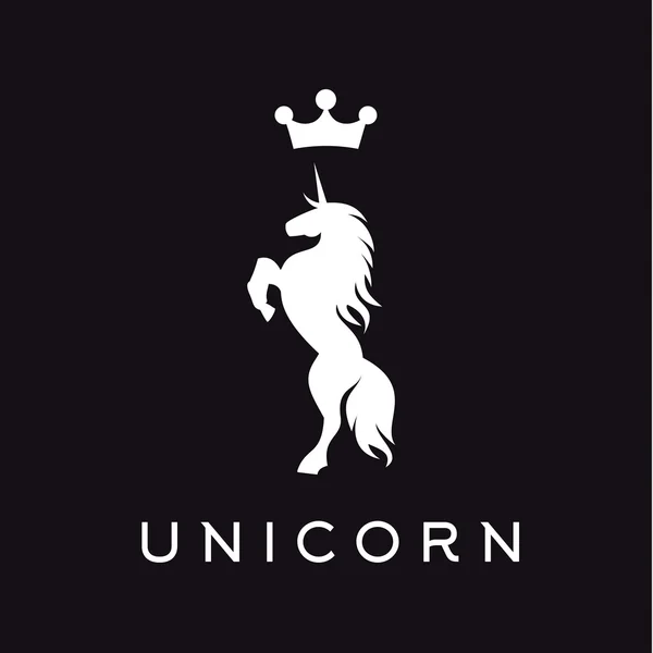 Illustration de style plat icône logo vectoriel licorne — Image vectorielle