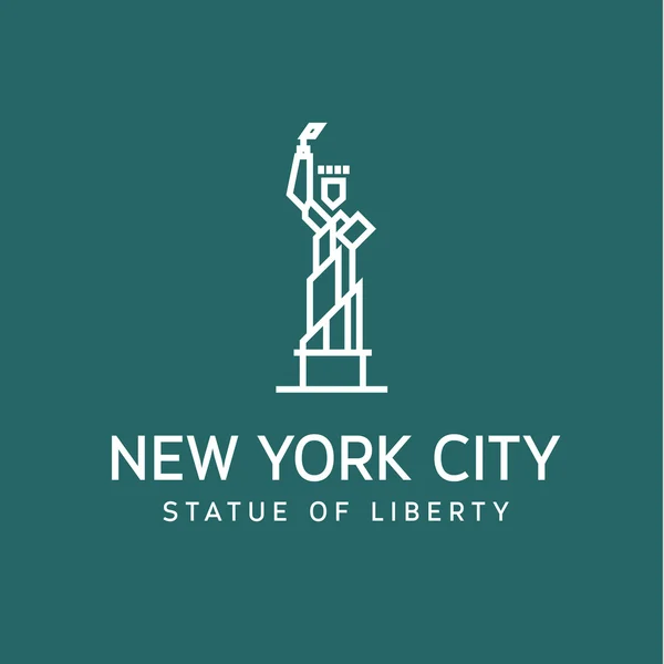 Statue of Liberty outline vector logo into flat style — Stock Vector