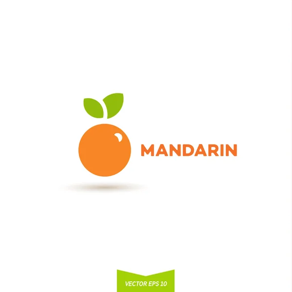 Логотип мандарин оранжевый дизайн иконка вектора дизайн — стоковый вектор