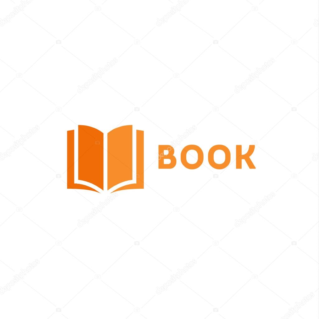 Book page icon logo orange vector style flats