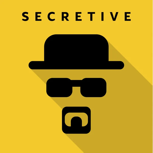 Secretive Mask Hero super-erou stil plat icon vector logo, ilustrație, personaj negativ — Vector de stoc