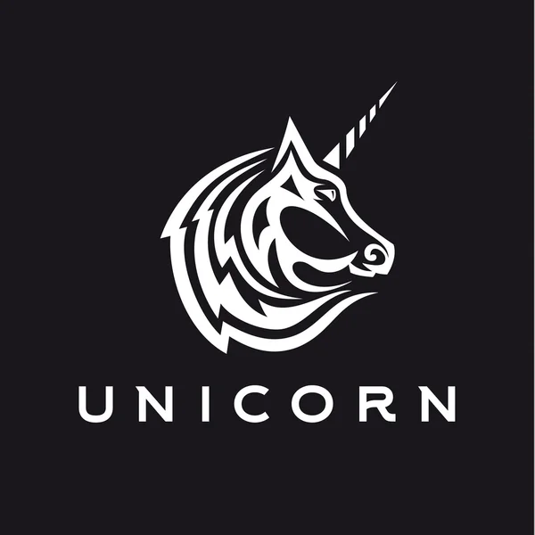 Logo unicorn gaya ikon tren indah datar siluet vektor tanda - Stok Vektor