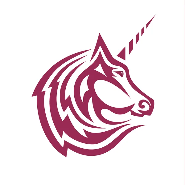Тенденція стилю логотипу Unicorn красиво плоский силует векторний знак — стоковий вектор