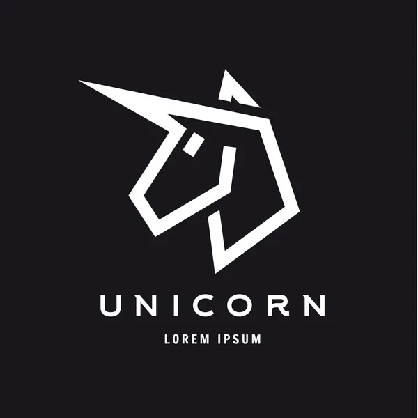 Тенденція стилю логотипу Unicorn красиво плоский силует векторний знак — стоковий вектор