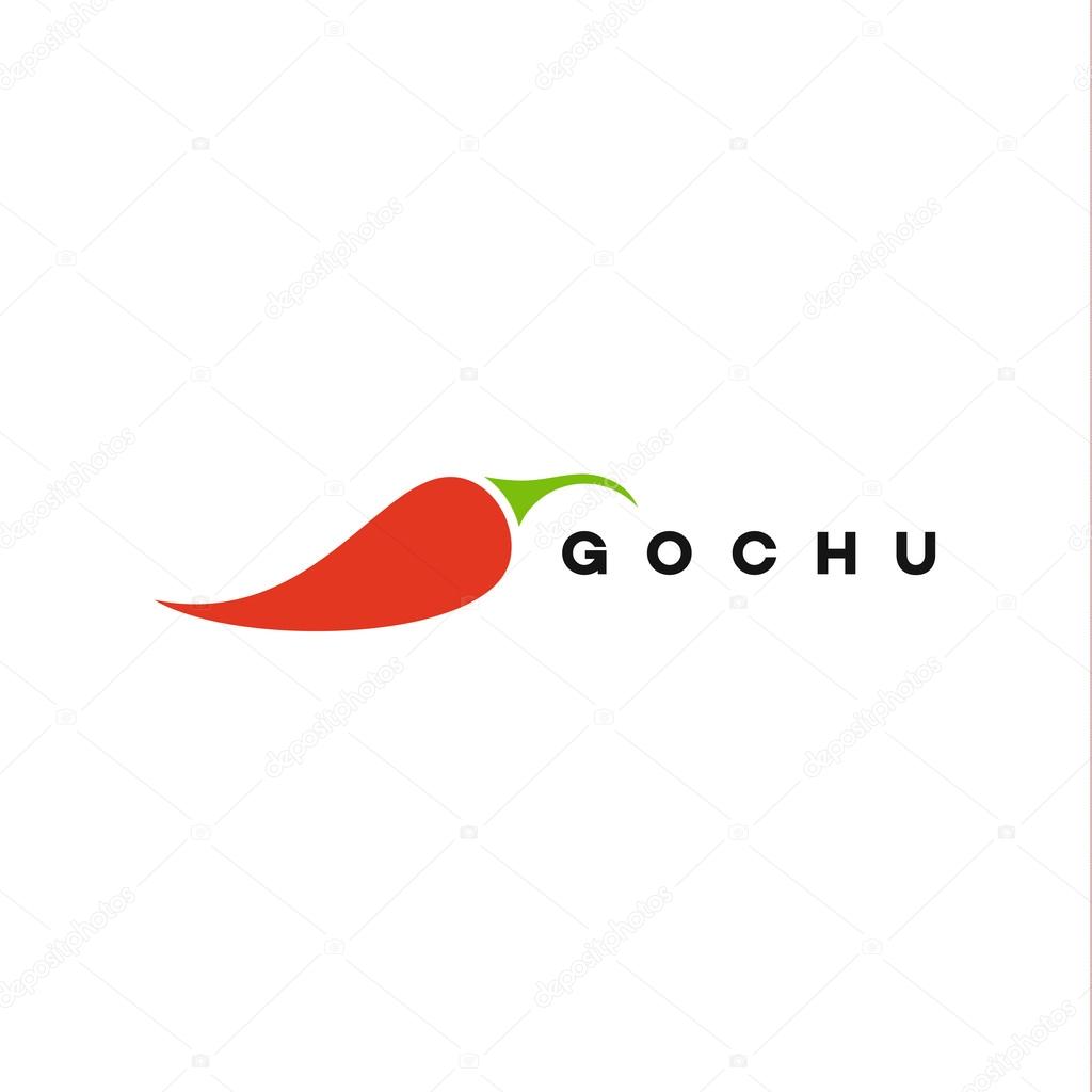 Red Pepper logo Gochu fully vector illustration