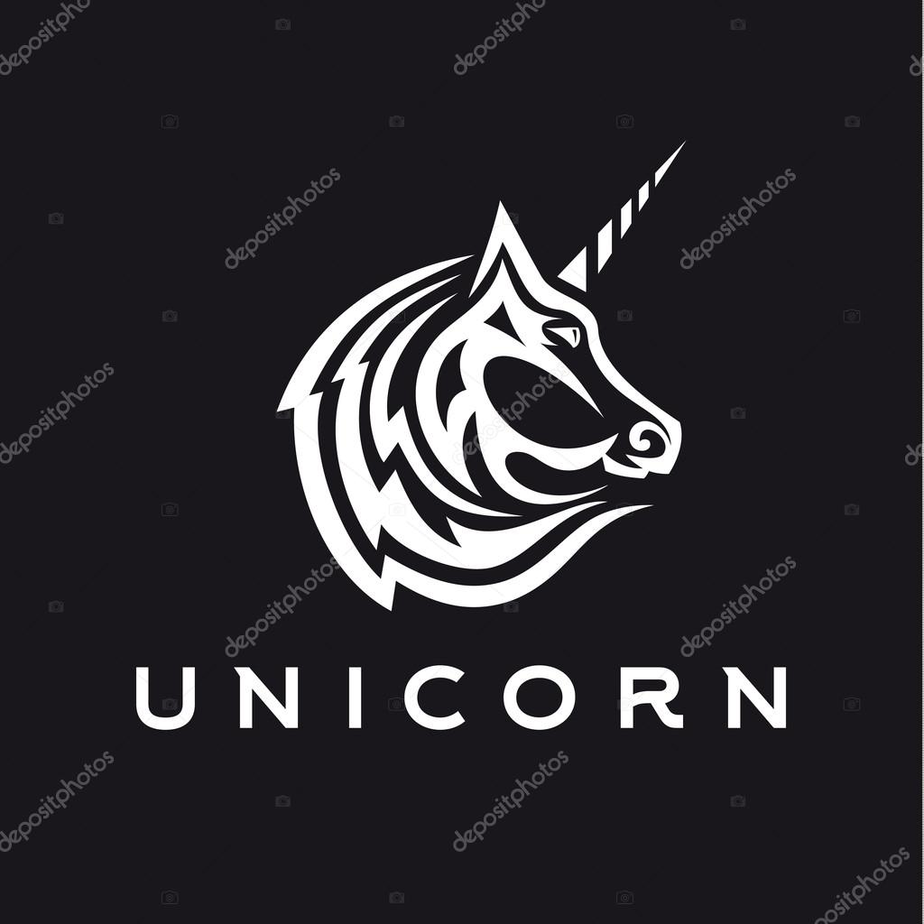 Unicorn logo icon style trend beautifully flat silhouette vector signs