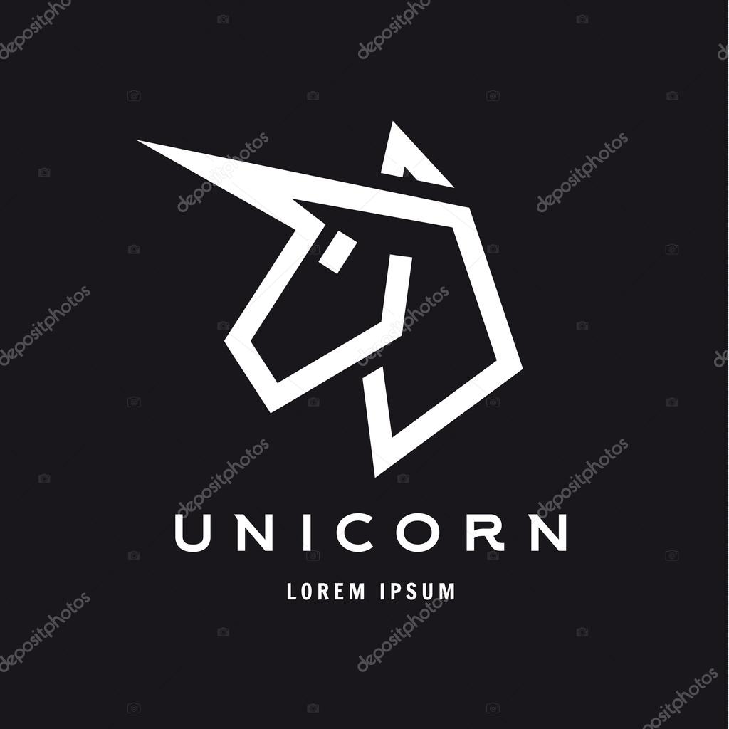 Unicorn logo icon style trend beautifully flat silhouette vector signs