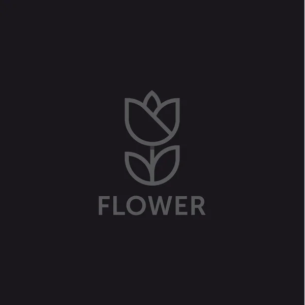 Modelo de design de monograma floral simples e gracioso, Design de logotipo lineart elegante, ilustração vetorial plana — Vetor de Stock