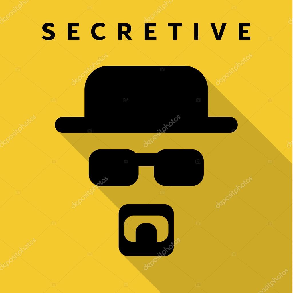 Secretive Mask Hero superhero flat style icon vector logo, illustrations, villain