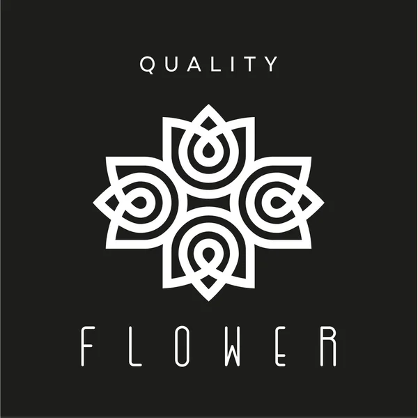 Modelo de design de monograma floral simples e gracioso, Design de logotipo lineart elegante, ilustração vetorial —  Vetores de Stock