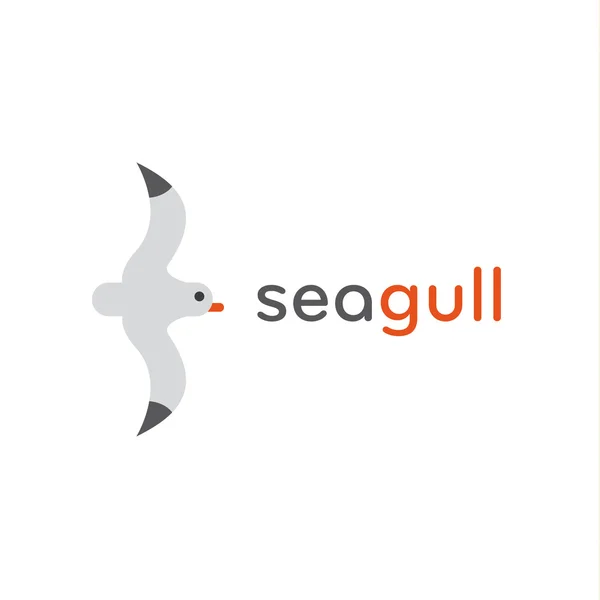 Seagull logo in stylish trend vector illustration icon flat — Stok Vektör