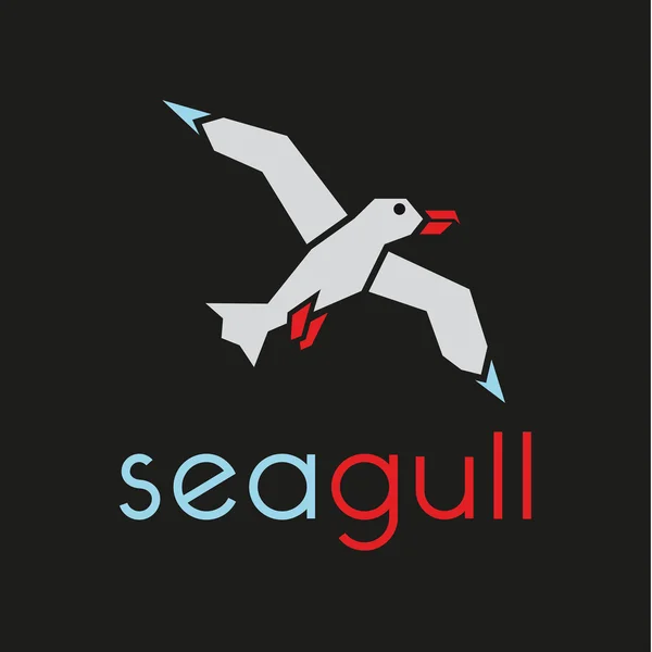 Seagull logo in stylish trend vector illustration icon flat — Stock Vector