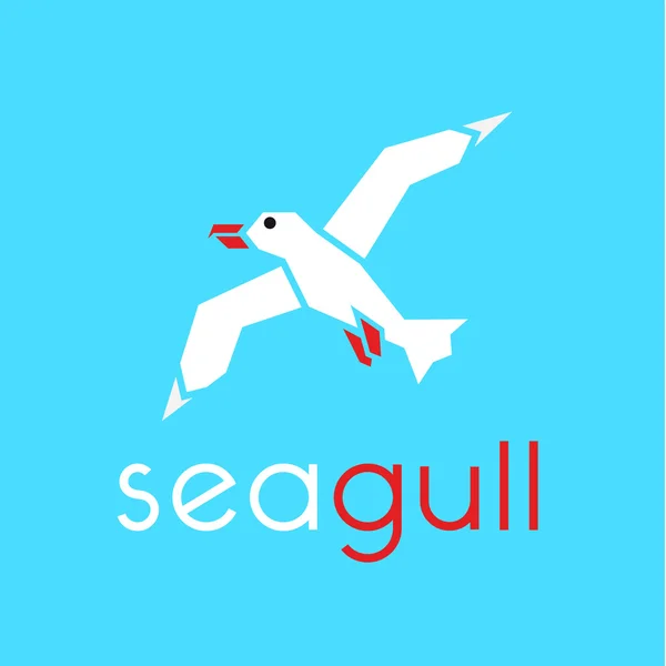Logotipo da gaivota na tendência elegante ícone de ilustração vetorial plana — Vetor de Stock
