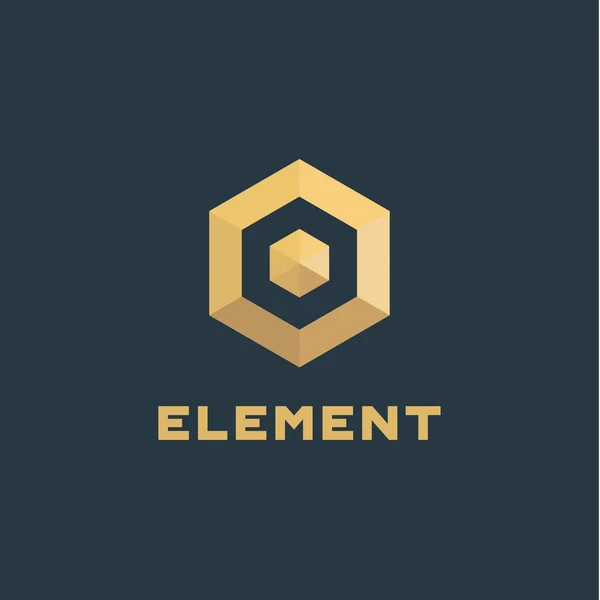 Volume de l'élément de logo et icône vectorielle de style polygone plat de haute qualité beau signe jaune — Image vectorielle