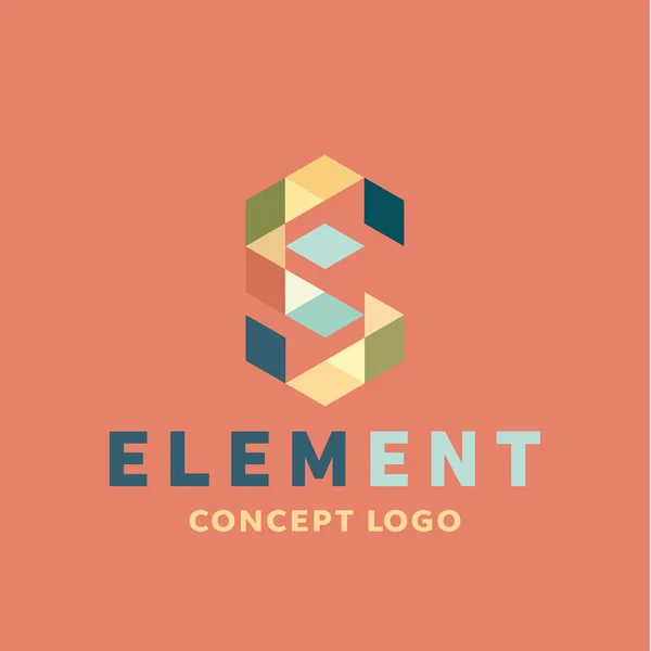 Logo element volume and flat polygon style vector icon of high-quality beautiful yellow sign — Stok Vektör
