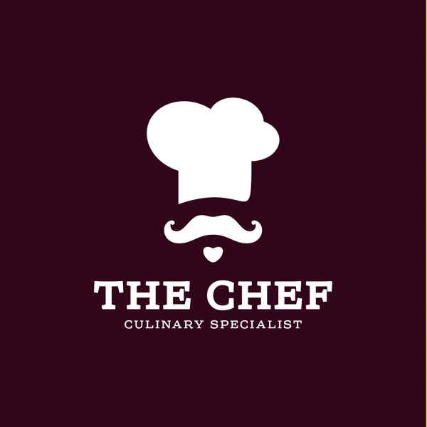 Chef cook logo icon toque, chefs hat vector trend flat style brand mustache beard stylinga — Stock vektor