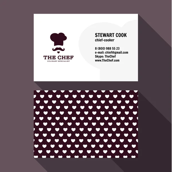 Logotipo elegante cualitativo del chef del vector de la tarjeta de visita, y diseño profesional — Vector de stock