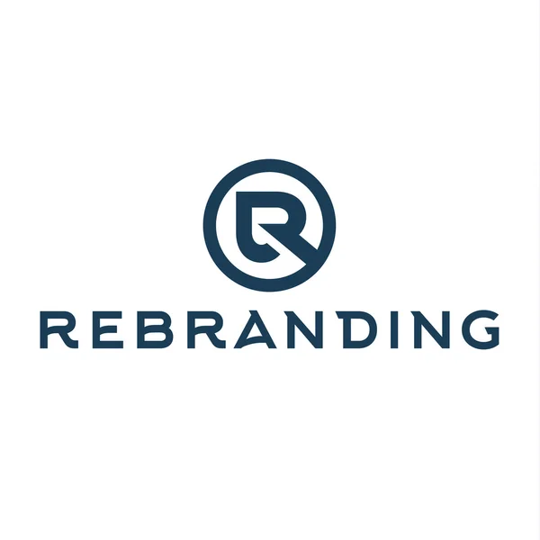R harfi logo düz stil vektör çizim soyut işareti