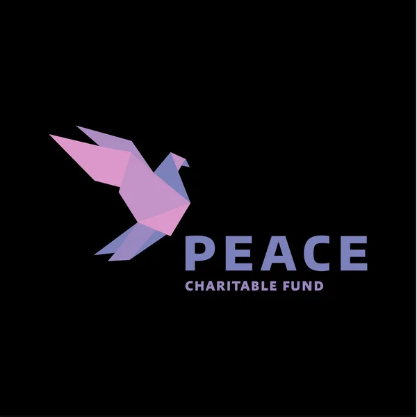 Friedenstaube Logo im Stil Origami-Vektorqualität — Stockvektor
