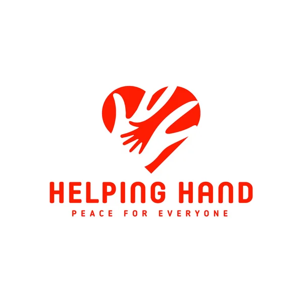 Helfende Hand Erwachsene und Kinder Logo-Symbol Wohltätigkeitsorganisation helfen Wohnung — Stockvektor