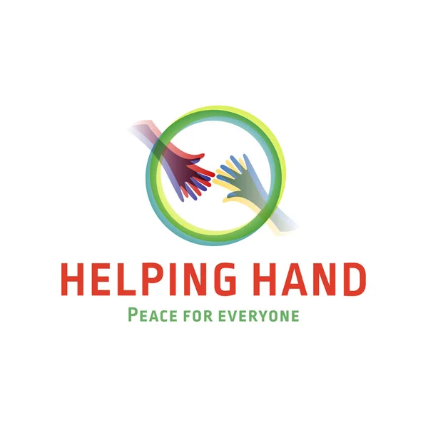 Ajudando Mão adulto e crianças logotipo ícone caridade ajuda — Vetor de Stock