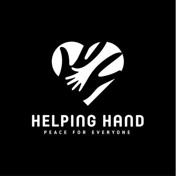 Helping Hand adult and children logo icon charity help flat — Stock Vector