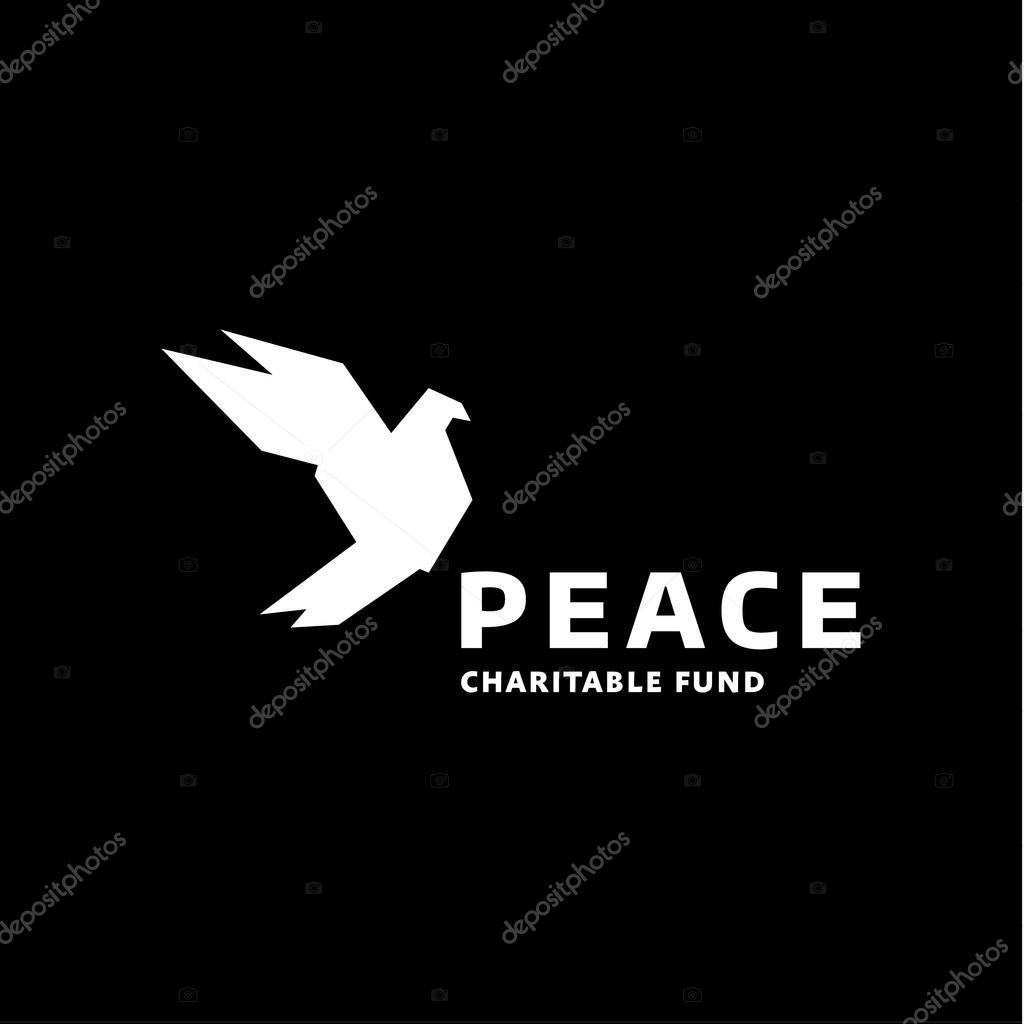 Dove of peace logo in the style vector quality art
