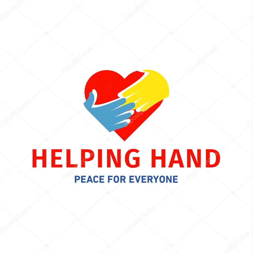 Helping Hand adult and children logo icon charity help flat