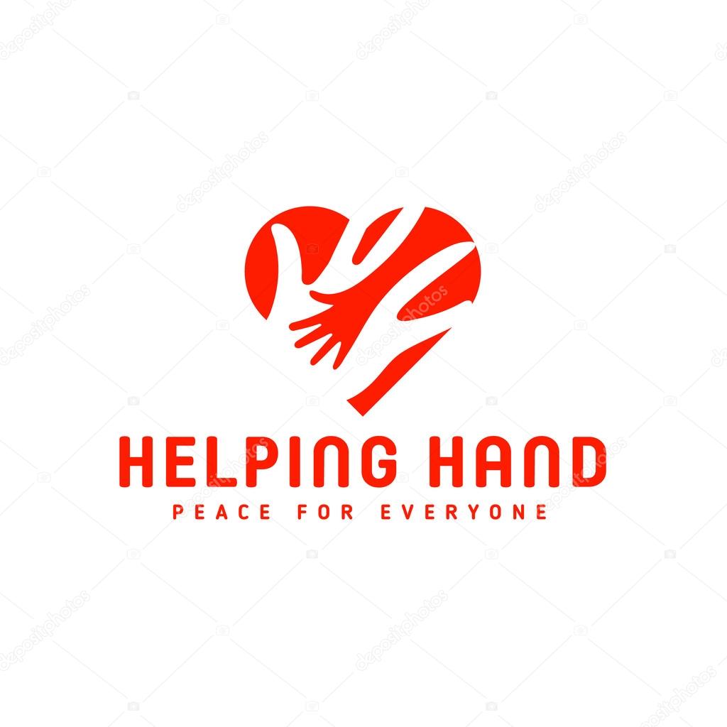 Helping Hand adult and children logo icon charity help flat