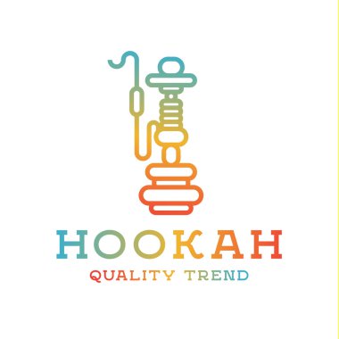 Shisha hookah for tobacco smoking and mixtures your company brand, quality gradientyny contour logotype clipart